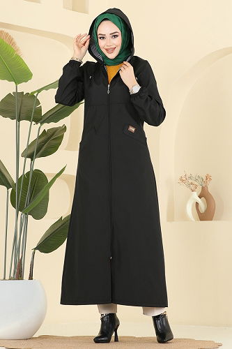 moda selvim Trenchcoat 2521MSA980 Black - Thumbnail