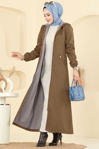 moda selvim Trenchcoat 2521MSA980 Camel - Thumbnail