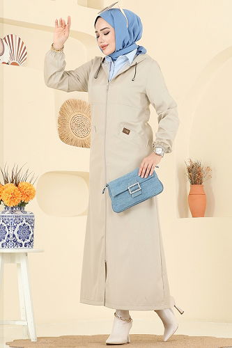 moda selvim Trenchcoat 2521MSA980 Stone - Thumbnail