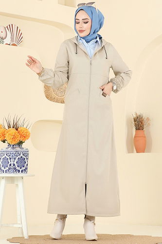 moda selvim Trenchcoat 2521MSA980 Stone - Thumbnail