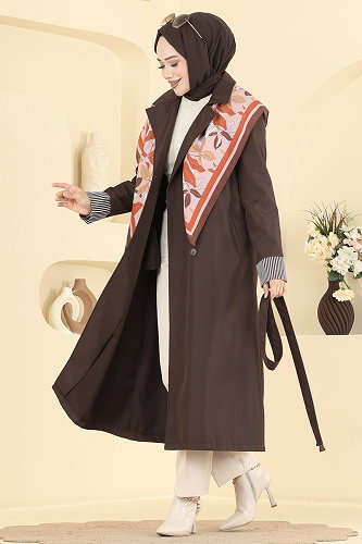 moda selvim ترانشكوت بني 2638MSA980 - Thumbnail