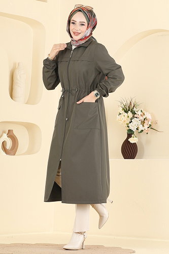 moda selvim Trenchcoat 2639MSA980 Khaki - Thumbnail