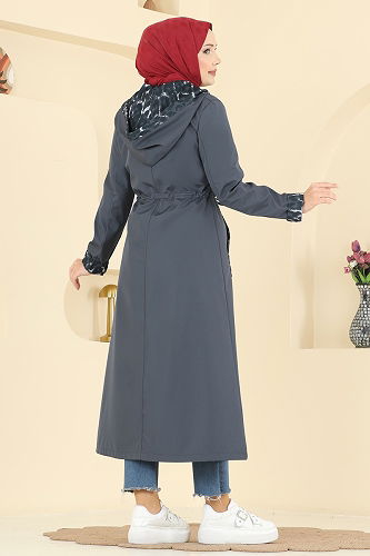 moda selvim ترانشكوت رمادي غامق 2659ASMK1074 - Thumbnail