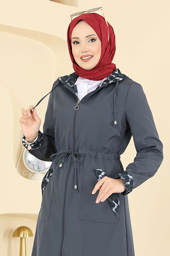 moda selvim ترانشكوت رمادي غامق 2659ASMK1074 - Thumbnail