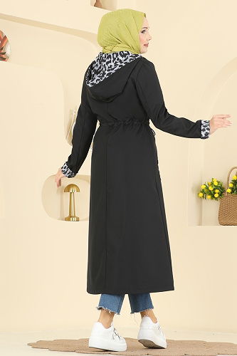 moda selvim Trenchcoat 2659ASMK1074 Black - Thumbnail