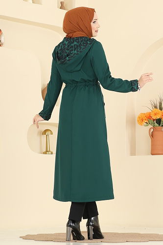 moda selvim Trenchcoat 2659ASMK1074 Emerald - Thumbnail