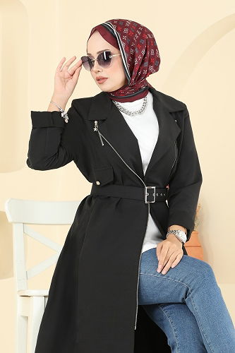 moda selvim ترانشكوت أسود 2718SL432 - Thumbnail