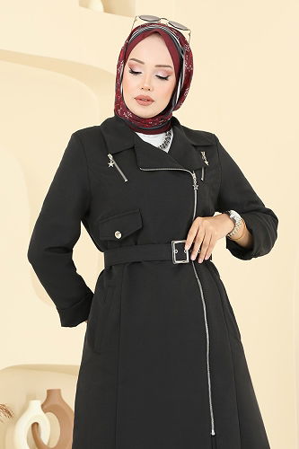 moda selvim ترانشكوت أسود 2718SL432 - Thumbnail