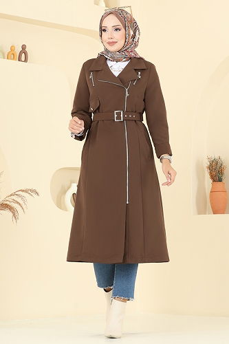 moda selvim Trenchcoat 2718SL432 Brown - Thumbnail