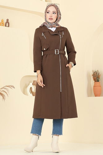 moda selvim Trenchcoat 2718SL432 Brown - Thumbnail