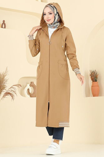 moda selvim Trenchcoat 2722SL432 Camel - Thumbnail
