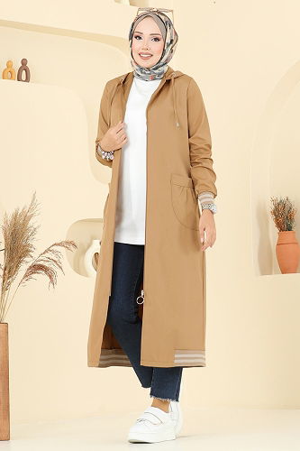 moda selvim Trenchcoat 2722SL432 Camel - Thumbnail