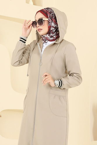 moda selvim Trenchcoat 2722SL432 Stone - Thumbnail