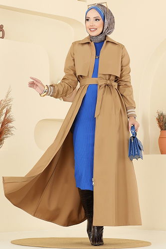 moda selvim Trenchcoat 2732SL432 Camel - Thumbnail