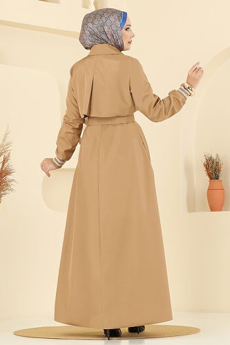 moda selvim Trenchcoat 2732SL432 Camel - Thumbnail