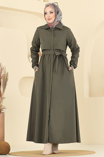 moda selvim Trenchcoat 2732SL432 Khaki - Thumbnail