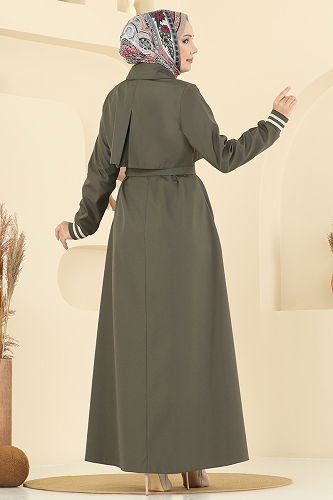 moda selvim Trenchcoat 2732SL432 Khaki - Thumbnail