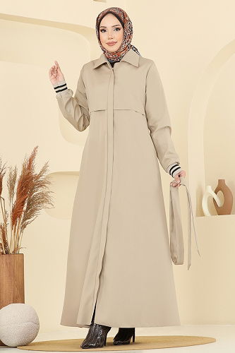moda selvim Trenchcoat 2732SL432 Stone - Thumbnail