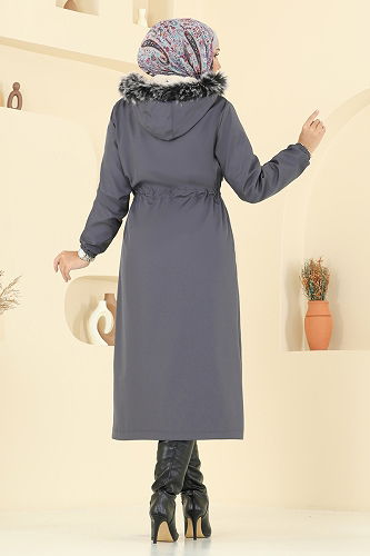 moda selvim Trenchcoat 2814MSA980 Anthracite - Thumbnail