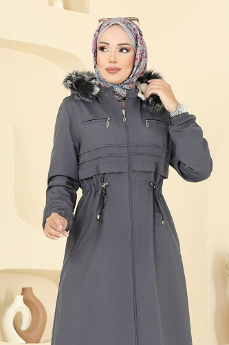 moda selvim ترانشكوت رمادي غامق 2814MSA980 - Thumbnail