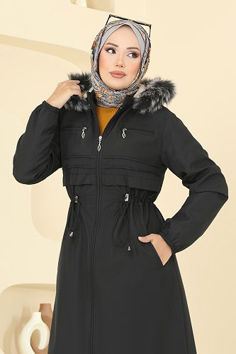 moda selvim ترانشكوت أسود 2814MSA980 - Thumbnail