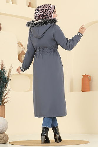 moda selvim Trenchcoat 2815MSA980 Anthracite - Thumbnail
