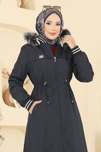 moda selvim ترانشكوت كحلي 2815MSA980 - Thumbnail