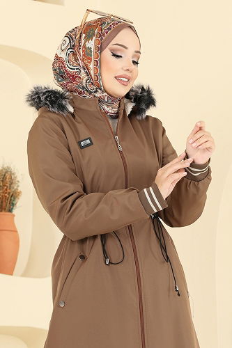 moda selvim ترانشكوت عسلي 2817MSA980 - Thumbnail