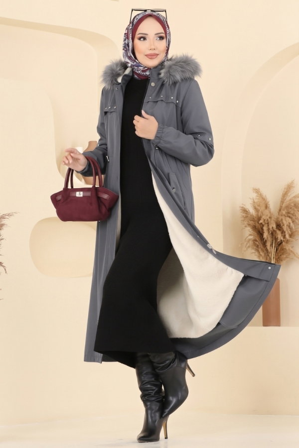 Modaselvim معطف ترانشكوت رمادي غامق 2818MSA980
