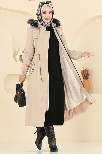 moda selvim Trenchcoat 2818MSA980 Beige - Thumbnail