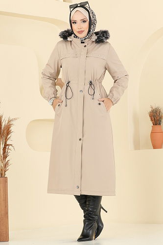 moda selvim Trenchcoat 2818MSA980 Beige - Thumbnail
