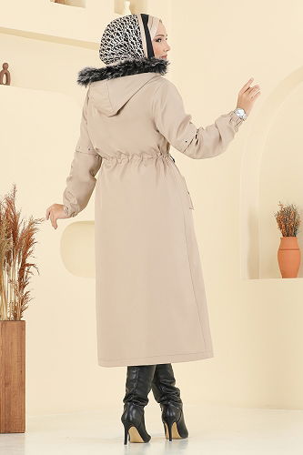 moda selvim Trenchcoat 2818MSA980 Beige - Thumbnail