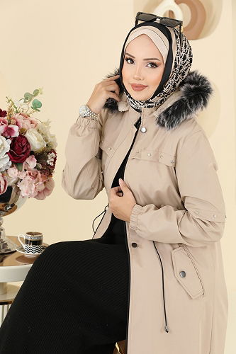 moda selvim Trenchcoat 2818MSA980 Beige - Thumbnail