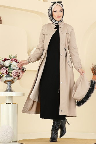 moda selvim Trenchcoat 2818MSA980 Beige - Thumbnail