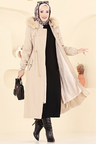 moda selvim Trenchcoat 2818MSA980 Beige - Thumbnail