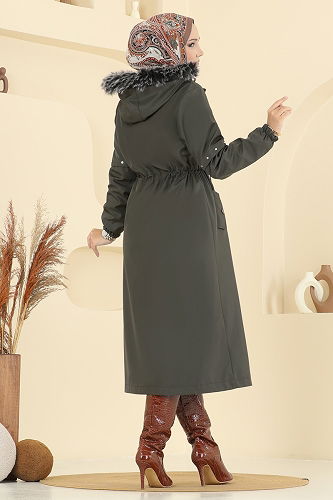 moda selvim Trenchcoat 2818MSA980 Khaki - Thumbnail
