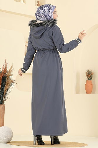 moda selvim Trenchcoat 2819MSA980 Anthracite - Thumbnail