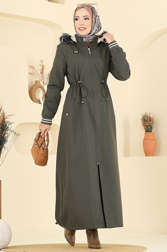 moda selvim Trenchcoat 2819MSA980 Khaki - Thumbnail