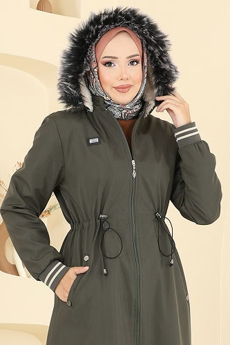 moda selvim Trenchcoat 2819MSA980 Khaki - Thumbnail