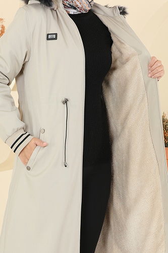 moda selvim Trenchcoat 2819MSA980 Stone - Thumbnail