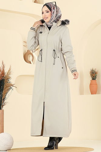 moda selvim Trenchcoat 2819MSA980 Stone - Thumbnail