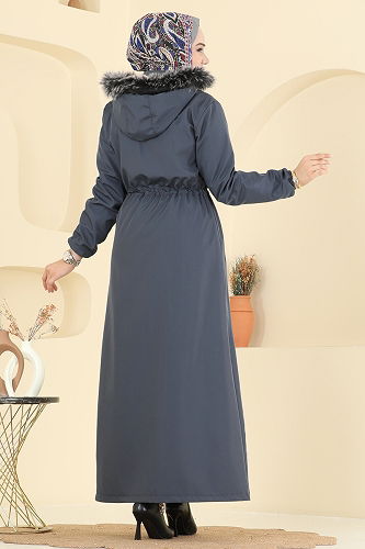 moda selvim Trenchcoat 2820MSA980 Anthracite - Thumbnail