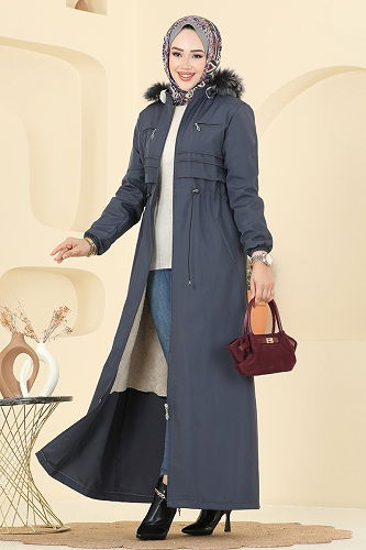 moda selvim ترانشكوت رمادي غامق 2820MSA980 - Thumbnail