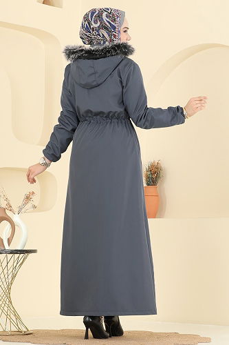 moda selvim ترانشكوت رمادي غامق 2820MSA980 - Thumbnail