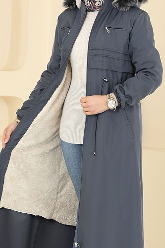 moda selvim ترانشكوت رمادي غامق 2820MSA980 - Thumbnail