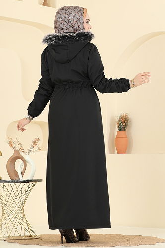 moda selvim Trenchcoat 2820MSA980 Black - Thumbnail