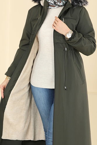 moda selvim Trenchcoat 2820MSA980 Khaki - Thumbnail
