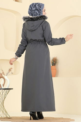 moda selvim Trenchcoat 2820MSA980 Smoked - Thumbnail