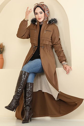moda selvim Trenchcoat 2820MSA980 Tan - Thumbnail