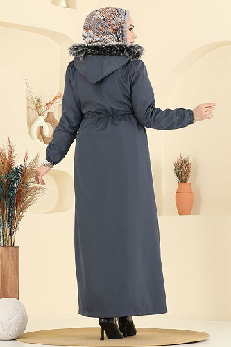 moda selvim Trenchcoat 2821MSA980 Anthracite - Thumbnail